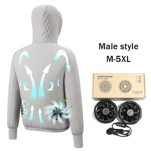 Unisex <b>Cooling</b> Quilted <b>Jacket</b> Sun Protection Canvas Zipper Summer Workwear - Product Image 4