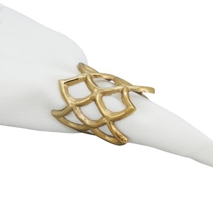 Modern Brass Napkin Ring Hollow Design 4.5cm Width Table Decoration Accessory Wedding Use - Product Image 5
