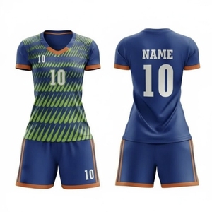 Tenue d'entraînement de football ODM, nouveau style premium, grande taille, respirante, 100 % polyester, personnalisable avec nom d'équipe, manches courtes, devant. - Product Image 2