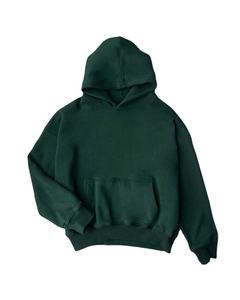 Sweat-shirt à capuche pour homme vert forêt foncé, couleur unie, épais, à manches longues, avec poche kangourou, décontracté - Product Image 4