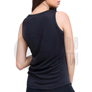 Camiseta sin mangas de punto con cuello redondo para mujer, color blanco, transpirable, de poliéster, informal, para hacer ejercicio - Product Image 5