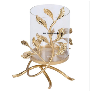 Décoration d'intérieur et occasions de Noël, design classique tendance, porte-bougie en verre avec structure métallique - Product Image 4