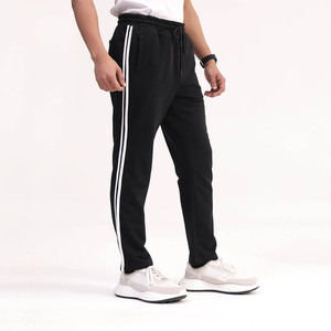 Vente en gros – Nouveau pantalon décontracté pour homme, coupe slim, droit, avec empiècements latéraux blancs, confortable, léger, 100 % coton toile, idéal pour l'entraînement - Product Image 5
