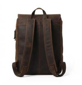 Vintage Genuine <b>Leather</b> <b>Backpack</b> With Hasp Closure Dark Brown All Seasons Daily Use - Product Image 4