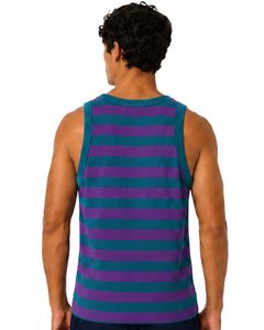 Teal Purple Striped <b>Men</b> Cotton Tank Top Sleeveless <b>Vest</b> Casual Summer Gym Fitness Shirt Breathable Loose Fit Streetwear Tank Top - Product Image 2