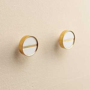 ลูกบิดประตูและลิ้นชักหินอ่อนและทองเหลืองขัดเงาดีไซน์ร่วมสมัยสำหรับห้องครัวและบ้านงานฝีมือสไตล์ธรรมชาติ - Product Image 5