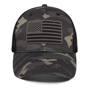 Gorra Trucker Unisex con Parche de Bandera Americana, Malla Beige, Cierre Trasero Ajustable de 6 Paneles, Estilo Casual, Gorra para Adulto con Bloques de Color y Perlas - Product Image 5