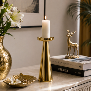Support à bougie en laiton de qualité supérieure pour la décoration intérieure, centre de table de mariage, bougeoir vintage en métal, vente en gros - Product Image 2