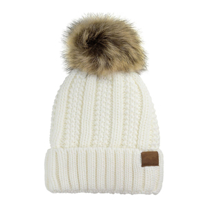 Purple <b>Knitted</b> <b>Beanie</b> With Pom Pom Unisex Winter Hat Casual Style Adult Size 56-58CM - Product Image 3