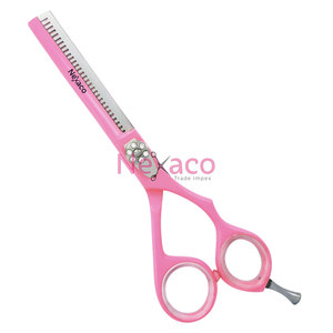 Ciseaux à effiler professionnels légers Nexaco Pink Barber 30T en acier inoxydable pour droitiers - Product Image 3