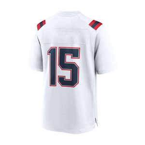 Camisetas de fútbol americano de color blanco sólido para hombre, talla grande, OEM, para la temporada de verano, con logo personalizado, mangas cortas. - Product Image 4