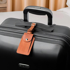 Genuine Leather Luggage <b>Tags</b> Luxury Travel ID <b>Tags</b> Privacy Cover <b>Suitcase</b> Labels Custom Logo Wholesale LMP-0242 - Product Image 1