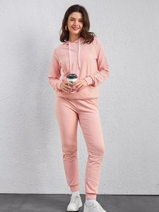 Women <b>Tie</b> <b>Dye</b> Hooded Tracksuit <b>Set</b> Full Sleeve Gradient Color Casual Wear Spring Style With Side Pockets Elastic Waist - Product Image 6