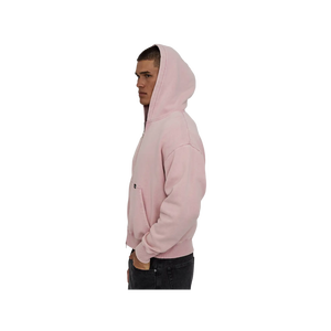 Sudadera con capucha y cremallera para hombre, rosa, oversize, de forro polar, informal, de color liso, con bolsillos, para otoño - Product Image 2