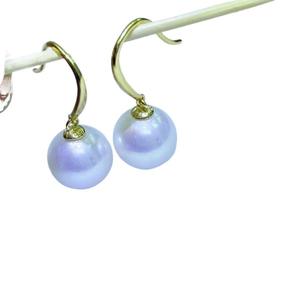 Boucles d'oreilles pendantes en perles d'eau douce Zhuji 10-11 mm, rondes et impeccables, avec argent pur S925, bijoux élégants et tendance - Product Image 5