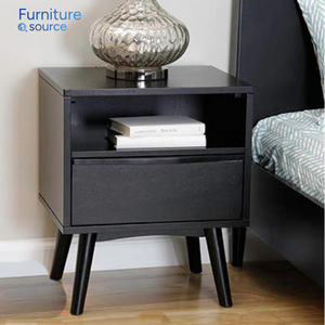 Mesita de noche asimétrica negra y marrón, fabricante de muebles de Vietnam, apariencia y sensación de lujo - Product Image 2