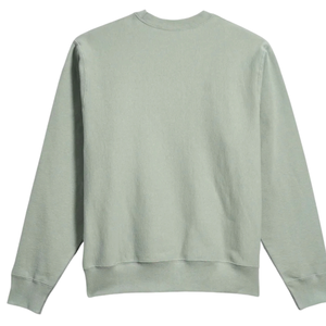 เสื้อสเวตเชิ้ตคอกลมผ้าฟลีซทรงหลวมสำหรับผู้ชาย สีเขียวอมเทา เนื้อนุ่ม อุ่นสบาย สวมใส่สบายๆ แขนยาว พรีเมียม ใส่สบายสำหรับฤดูใบไม้ร่วง - Product Image 3