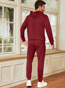 Conjunto deportivo informal de dos piezas para hombre, sudadera con capucha y pantalones jogger con cintura elástica, tela transpirable, ropa de gimnasio. - Product Image 6