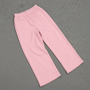 Pantalon de survêtement décontracté rose pour homme à taille élastique, avec logo flamme sur la jambe gauche, en coton respirant de poids moyen, idéal pour le printemps – Prix abordable - Product Image 3