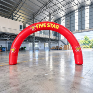 Arco Inflable Rojo para Publicidad, Entrada con Pantalla Digital/UV, Ventilador Incorporado, Impermeable, 5m, Logotipo Personalizado, Arco para Eventos al Aire Libre - Product Image 1