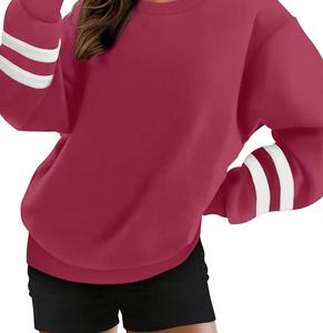 Confortable automne hiver femmes surdimensionné imprimé 100% coton sweats à manches longues hauts fermeture éclair col rond col rond Sexy 3D pull - Product Image 4