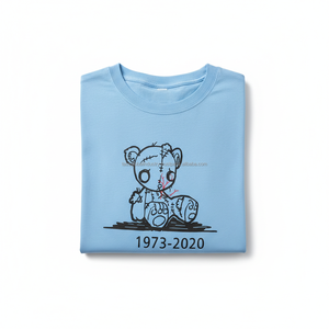 Men's Drop Shoulder T-<b>Shirt</b> Blue Oversized Graphic Breathable Custom OEM Wholesale - Product Image 5