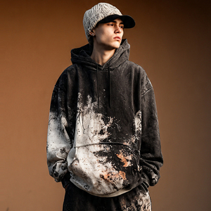 <b>Drop</b> Shoulder Tie Dye Wash Tracksuit Men Winter Fashion Baggy Tie Dye Stone Wash Tracksuits Heavy Weight Vintage Wash Track Suit - Product Image 2