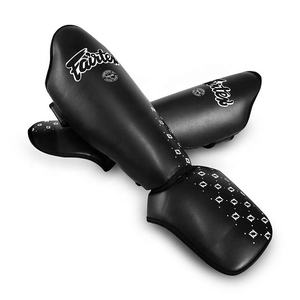 Espinilleras de Boxeo Personalizadas OEM, de Cuero PU, para Muay Thai, MMA, Kickboxing, Protección de Tibia y Empeine, con Correas Ajustables - Product Image 4