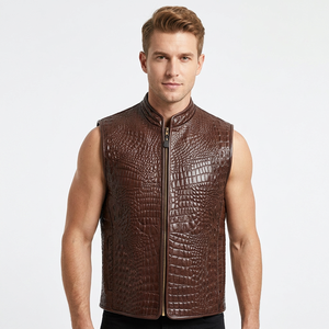 Chaleco de Motocicleta Profesional para Hombre, Invierno 2026, Nuevo Diseño Personalizado, Transpirable, Cuero Genuino, Impermeable, Reversible, Cierre Formal con Cremallera - Product Image 1