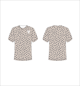 T-shirt à manches courtes pour homme à pois, col rond, coupe décontractée, logo imprimé sur le devant, tissu tricoté - Product Image 1
