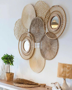Tapices Circulares Tejidos con Patrón Geométrico Abstracto, Decoración Bohemia para el Hogar, Juego de Varias Piezas, Arte para Sala de Estar - Product Image 6