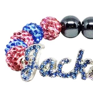 Pulsera de Cristal Rosa y Azul con Cuentas Elásticas, Joyería de Moda para Mujer, Regalo Elegante para Uso Diario - Product Image 5