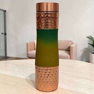 Elegant Green <b>Copper</b> <b>Drinking</b> <b>Bottle</b> from Indian exports international. (Certified pure <b>copper</b>) - Product Image 1