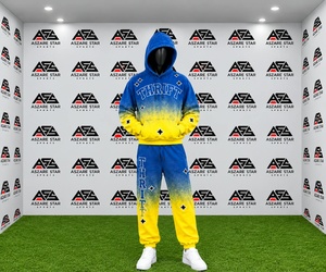 Ensemble de survêtement unisexe personnalisé avec logo, imprimé streetwear hiver, deux tons, 100 % coton, sweat à capuche dégradé assorti - Product Image 1