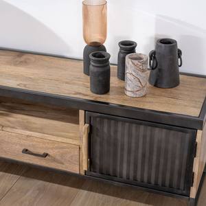 Mueble para TV Vandana Silver Matter Large de 180 cm en metal estriado y madera de mango Kazag - Product Image 6