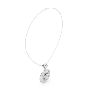 Collar con Colgante de Diamante Cultivado en Laboratorio en Oro Blanco de 14K, Collar con Dije Redondo para Mujer, Regalo para Boda o Fiesta - Product Image 6