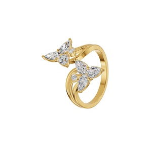 Yellow <b>Gold</b> Marquise Diamond Flower <b>Cocktail</b> <b>Ring</b> Women's Romantic Engagement <b>Ring</b> Prong Setting - Product Image 2
