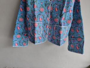 Quilted Floral Cotton Jacket Women's V-Neck Full Sleeve Prairie Chic Spring Style Patch Pocket Regular Length Open <b>Stitch</b> <b>gift</b> - Product Image 5