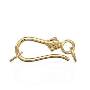 Fermoir en or massif 18 carats, crochet tribal de 20 mm, fait main, style ancien, pour la fabrication de colliers et de bijoux - Product Image 1
