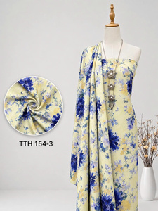 Tissu en mousseline imprimé floral respirant 60GSM TTH 154-2 léger tissé 100% polyester 58/60 pouces pour vêtements de sari féminin et tenues latines - Product Image 5