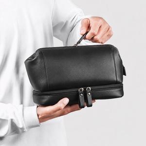 Neceser de Cuero Personalizado Unisex, Bolsa de Aseo de Cuero Genuino, Impermeable, Organizador de Cosméticos y Artículos de Afeitado, LYG-0173 - Product Image 4