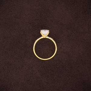 Princess Cut <b>Solitaire</b> <b>Ring</b> Fine Jewelry Luxury Solid Yellow Gold Plated Moissanite Claw Prong Set Engagement Wedding Gift - Product Image 2