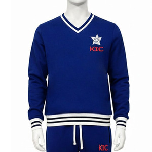 เสื้อสเวตเชิ้ตผู้ชายคอวี แขนยาว ทรงปกติ ผ้าคอตตอนฟลีซ แต่งแถบยางยืดลายทาง คุณภาพสูง พร้อมปักโลโก้ตามสั่ง - Product Image 6