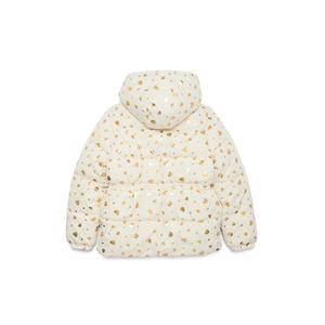 Veste matelassée rose à capuche avec imprimé cœur doré, fermeture éclair, coupe-vent, manteau d'hiver décontracté, coupe régulière, unisexe - Product Image 5