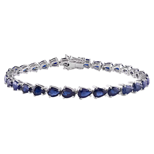 Pulsera de Zafiro Azul en Plata de Ley 92.5 KLSB-20626 - Product Image 1