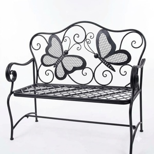 Weatherproof Powder Coated Wrought Iron European Design KHP Park Bench Custom <b>Hand</b> Forged Metal Garden Long <b>Chair</b> 2-Seater - Product Image 1