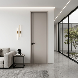 WPC Door Wood Plastic Composite Interior Waterproof SoundProof Bedroom Door Panel Eco-Friendly Hollow Core with Door <b>Frame</b> - Product Image 4
