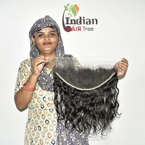 Cheveux Humains Indiens Remy 100% Qualité Supérieure, Prix de Gros, Lace Frontal Bouclé, Ondulation Naturelle, Aspect Soyeux et Doux, Ondulation Profonde - Product Image 3