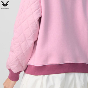 Pink Full Sleeve Turn Down Collar Button Closure Quilted Embroidery Letter S Design OEM ODM Service Women Varsity <b>Jacket</b> - Product Image 5