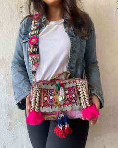 Indian Handmade Traditional Embroidered Handbag Women Vintage Banjara Tassel Shopping <b>Bag</b> Stylish Boho <b>Hippie</b> Seashell Tote <b>Bag</b> - Product Image 3